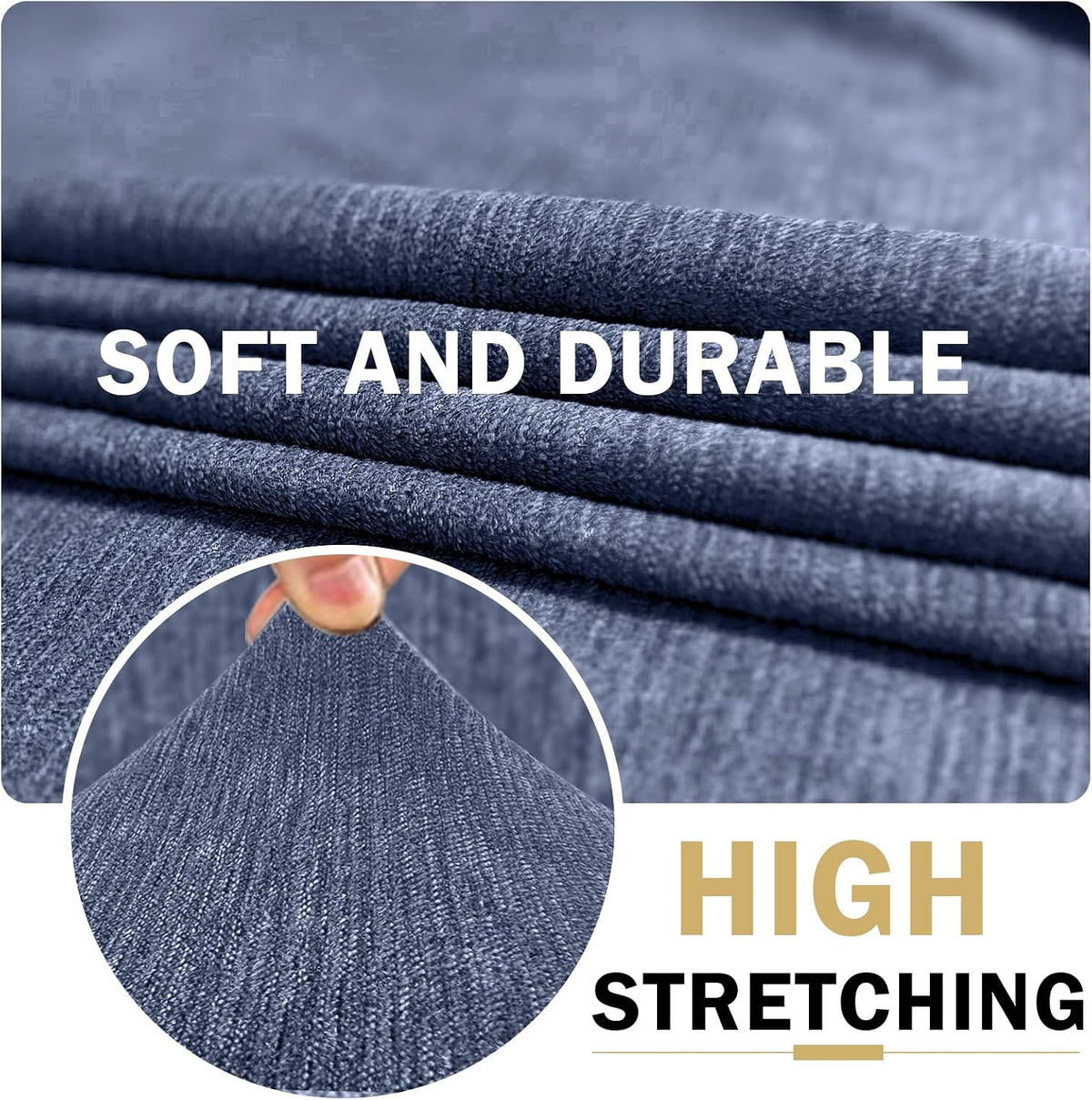 Waterproof RV Dinette Cushion Covers - Stretch Fabric Camper Seat Slipcover Replacement, Washable RV Couch Cover Designed for Camper Car Bench (Loveseat 2 Bench Cover, Blue Grey)