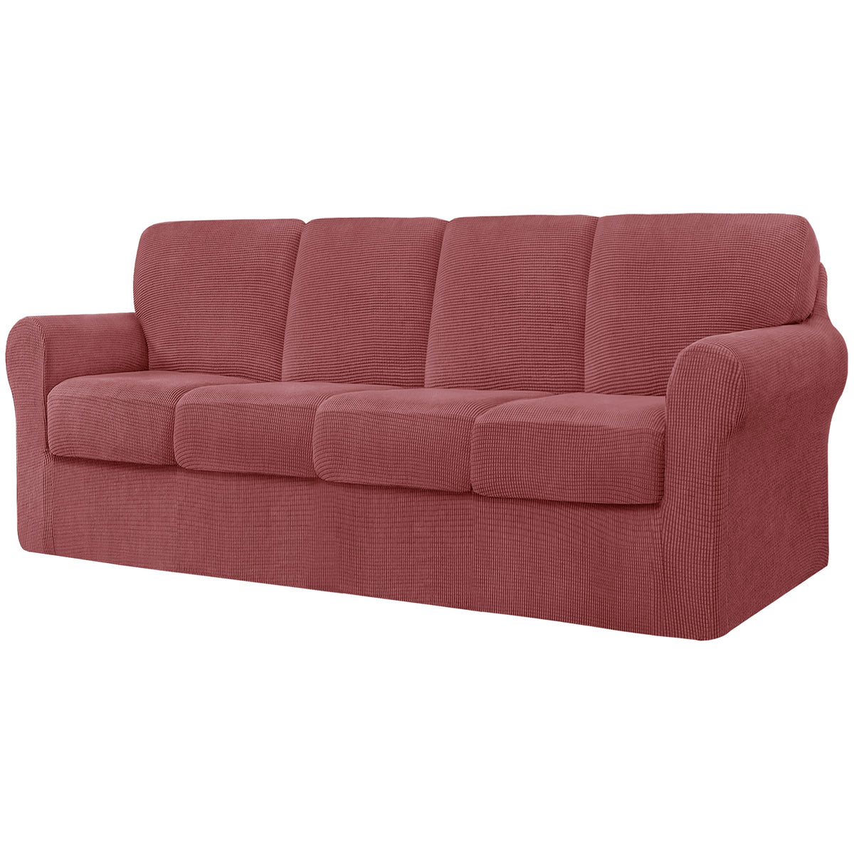 CHUN YI 5 Piece Stretch Couch Covers for Sofa, Loveseat, Grey