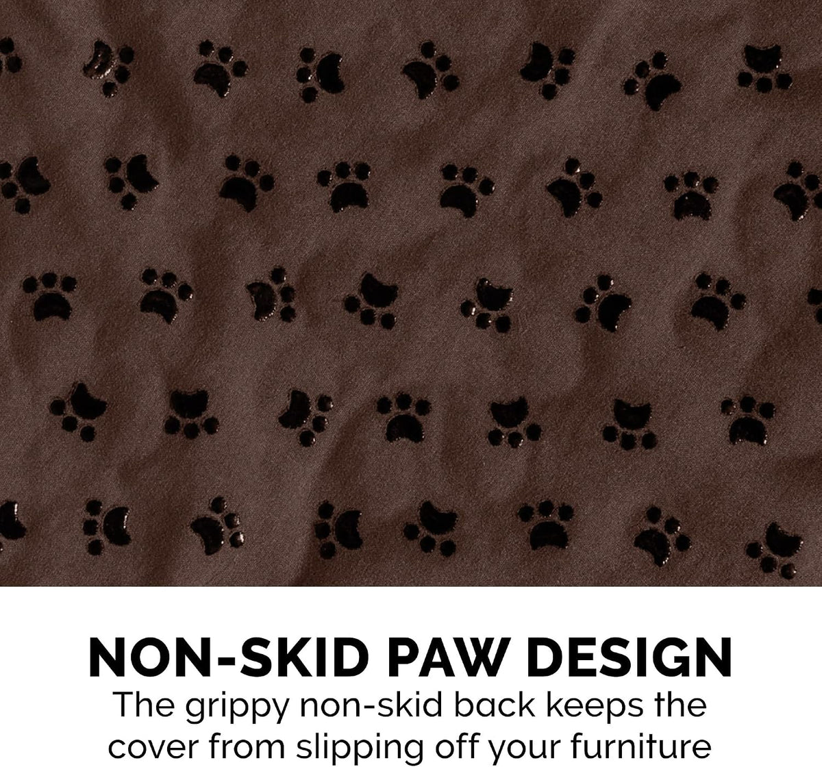 Furhaven Waterproof & Non-Slip Loveseat Cover Protector for Dogs, Cats, & Children - Quilted Paw Print Living Room Furniture Cover - Espresso, Loveseat