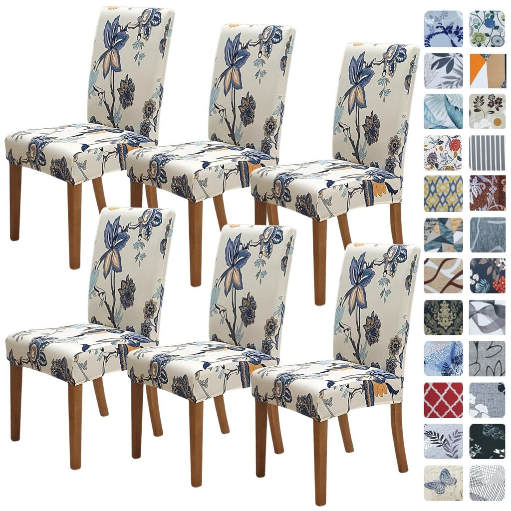 SPRINGRICO Chair Covers for Dining Room Set of 4, Stretch Dining Chair Cover, Washable Spandex Kitchen Parsons Chair Slipcovers, Removable Seat Protector for Home or Party (4 Pack, Lotus Gray)