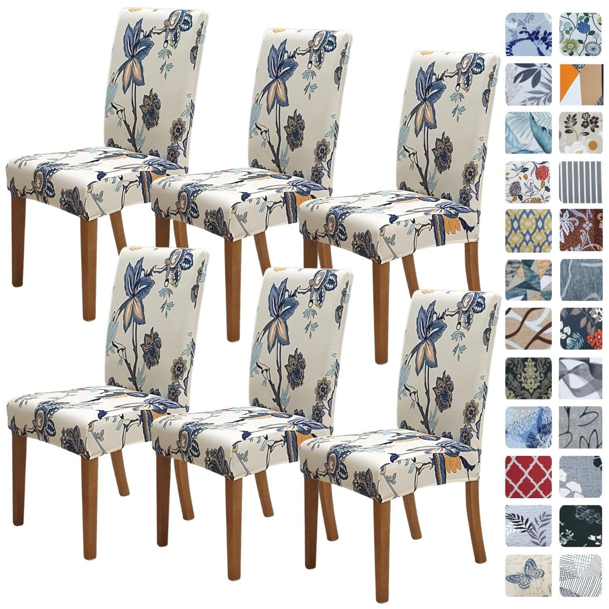 SPRINGRICO Chair Covers for Dining Room Set of 4, Stretch Dining Chair Cover, Washable Spandex Kitchen Parsons Chair Slipcovers, Removable Seat Protector for Home or Party (4 Pack, Lotus Gray)