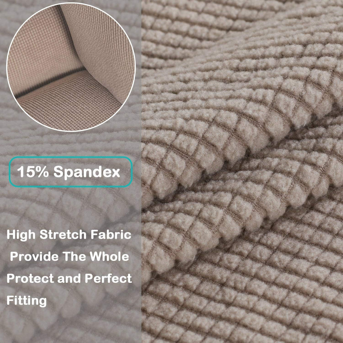 Turquoize Couch Slipcover with Separate Cushion Cover Bundle Loveseat Slipcover & Sofa Covers/Furniture Protector Khaki