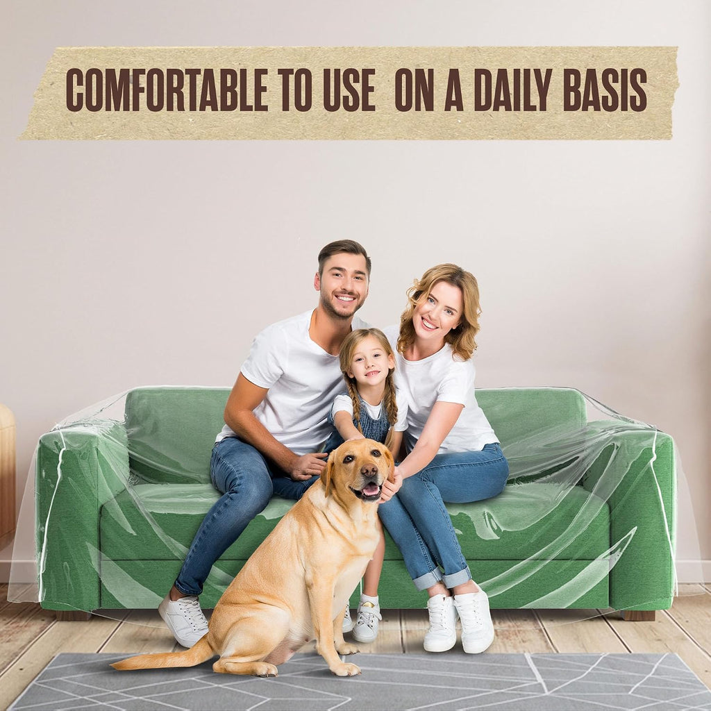 Plastic Couch Cover, Plastic Couch Covers for Pets, Cats, 84.5x40 x 36 IN