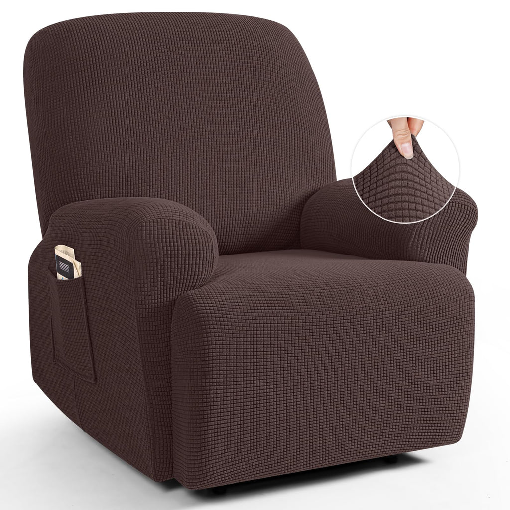 TAOCOCO Stretch Loveseat Recliner Covers 6 Piece, Charcoal Grey