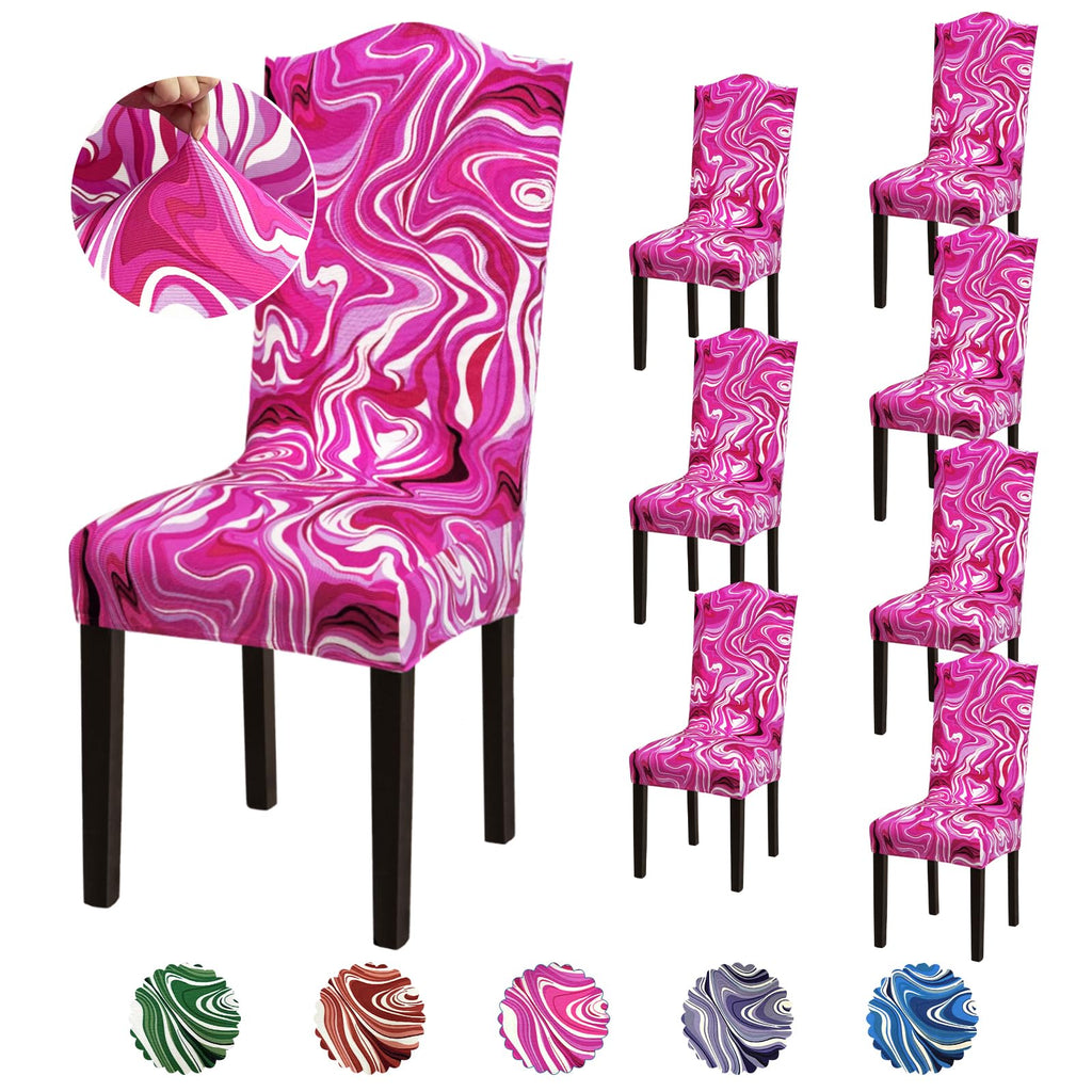 Stretch Dining Room Chair Covers Set of 6, Removable Washable Chair Covers for Dining Chairs,Dining Room, Hotel, Ceremony