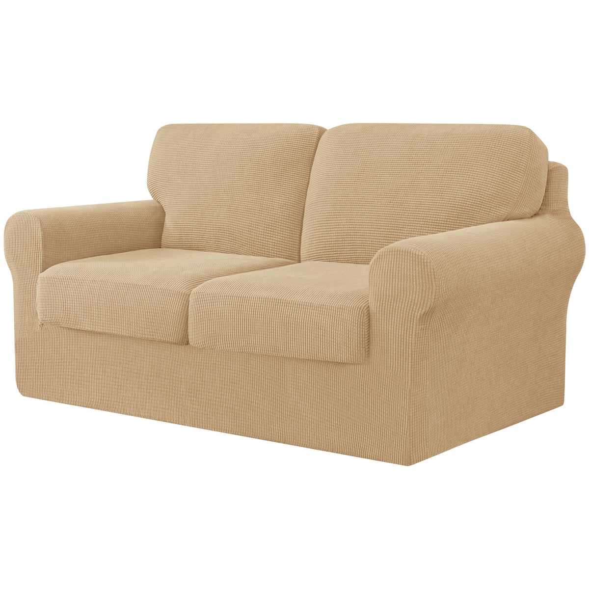 CHUN YI 5 Piece Stretch Couch Covers for Sofa, Loveseat, Grey