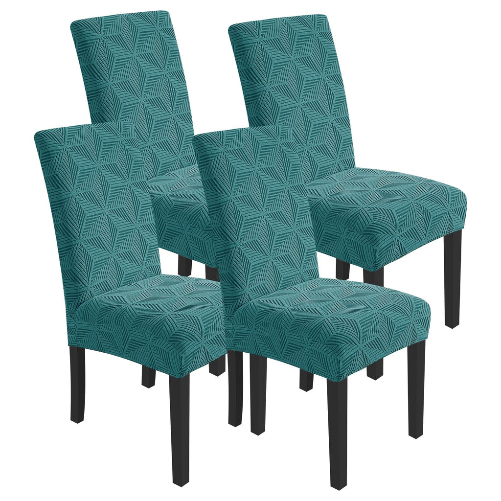 YEMYHOM 2 Packs Latest Checkered Dining Chair Slipcover Parsons Chair Furniture Protector Stretch Chair Covers for Dining Room, Restaurant, Kitchen, Party (Light Gray)