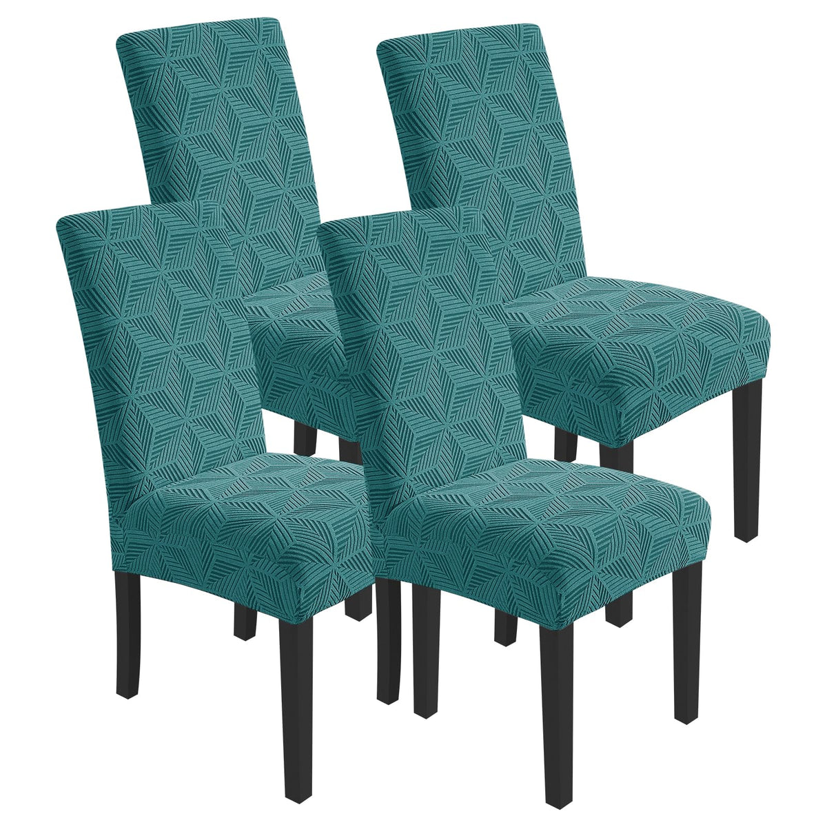 YEMYHOM 2 Packs Latest Checkered Dining Chair Slipcover Parsons Chair Furniture Protector Stretch Chair Covers for Dining Room, Restaurant, Kitchen, Party (Light Gray)
