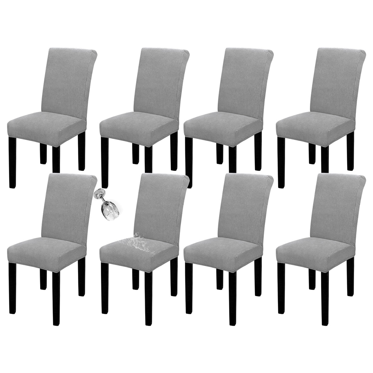 Easy-Going 100% Waterproof Dining Room Chair Covers Set of 6, Large