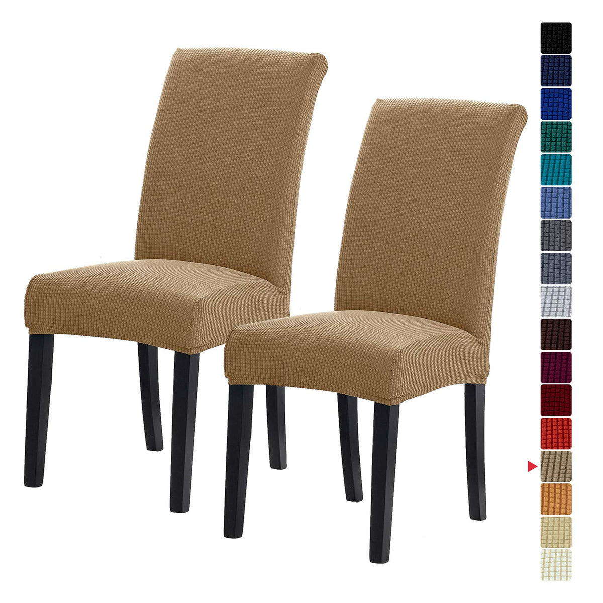 Stretch Chair Covers for Dining Room Set of 4, Removable Washable Dining Room Chair Covers, Dining Chair Slipcovers Seat Protector, Great for Home and Banquet Decor (Pureed Pumpkin, 4 Pack)