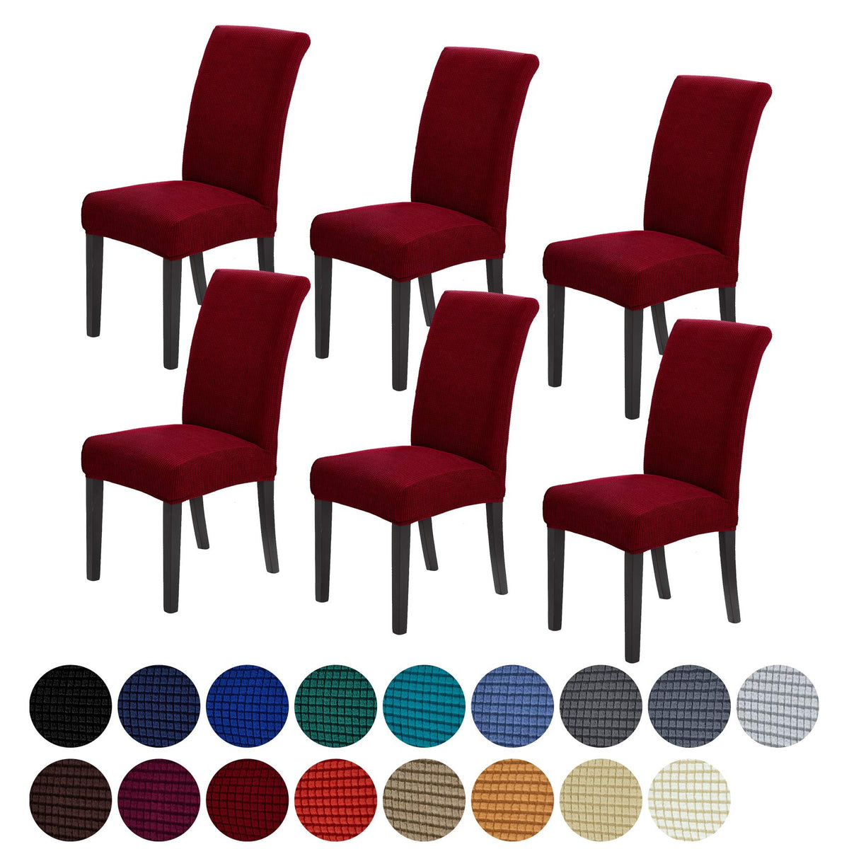 Stretch Chair Covers for Dining Room Set of 4, Removable Washable Dining Room Chair Covers, Dining Chair Slipcovers Seat Protector, Great for Home and Banquet Decor (Pureed Pumpkin, 4 Pack)