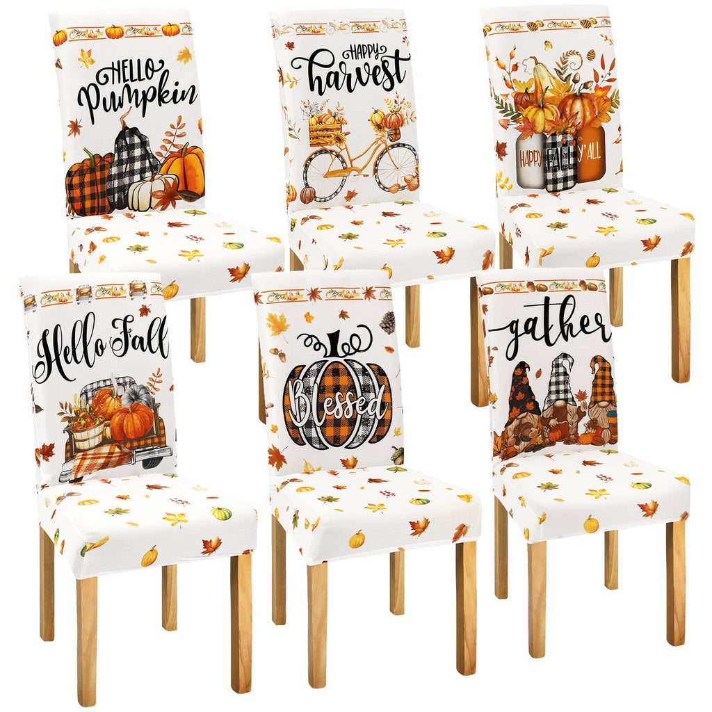 Moukeren 6 Pcs Halloween Chair Covers Scary Dining Chair Slipcovers