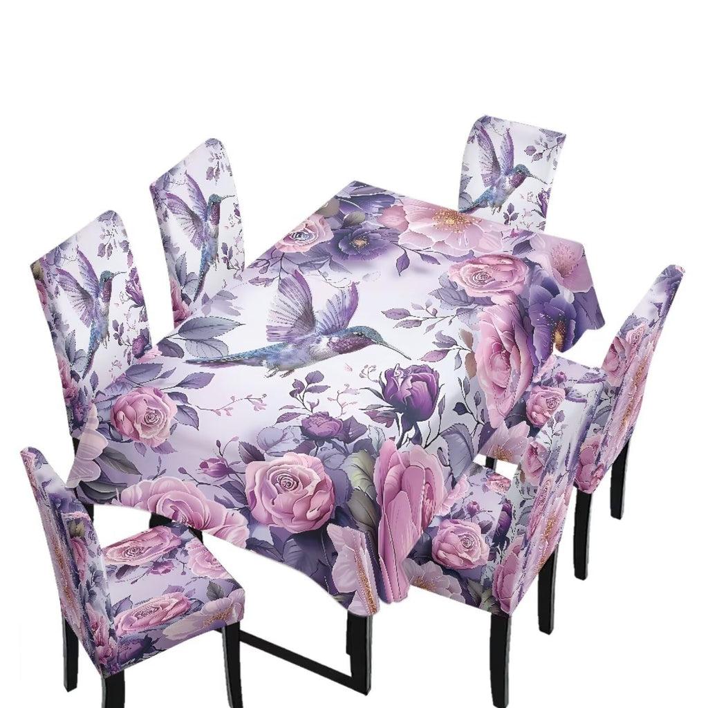 Dining Chair Covers and Dining Table Cloth Christmas Decor