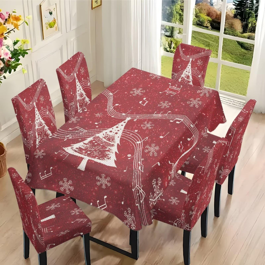 ZDCUSTOM Vintage Table and Chair Covers for Parties Stylish Dining Chairs Cover Washable Cozy Tablecloths Rectangular for Home Party Weeding