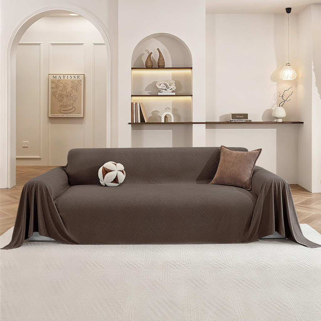 Couch Cover for Dogs, Loveseat 2 Cushion Sofa Cover, Light Grey