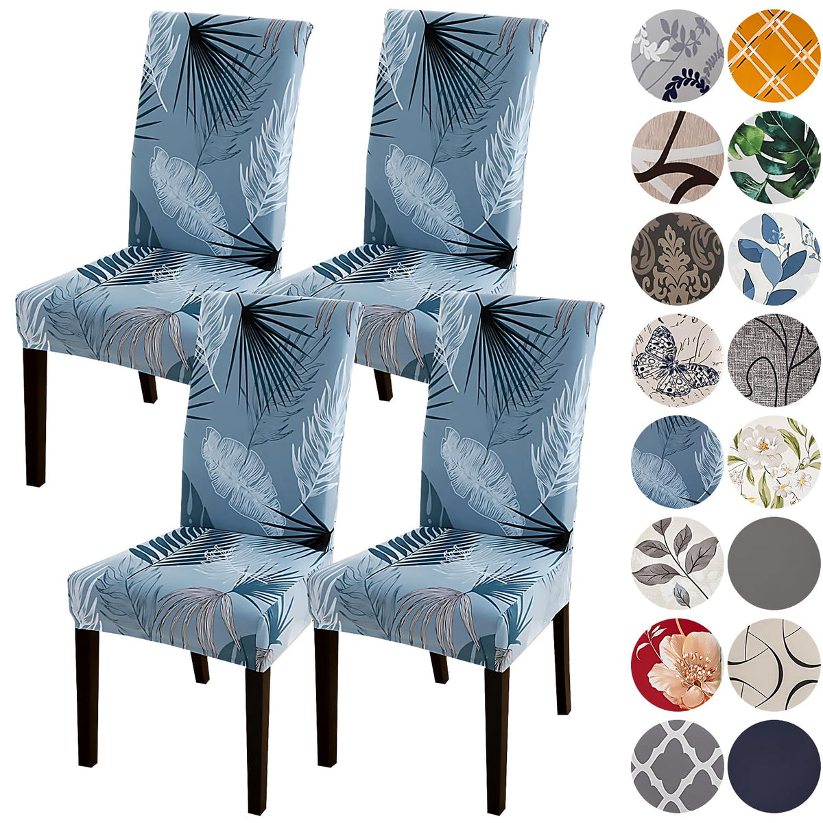 HZDHCLH Dining Chair Covers Set of 4 Stretch Chair Slipcovers Washable