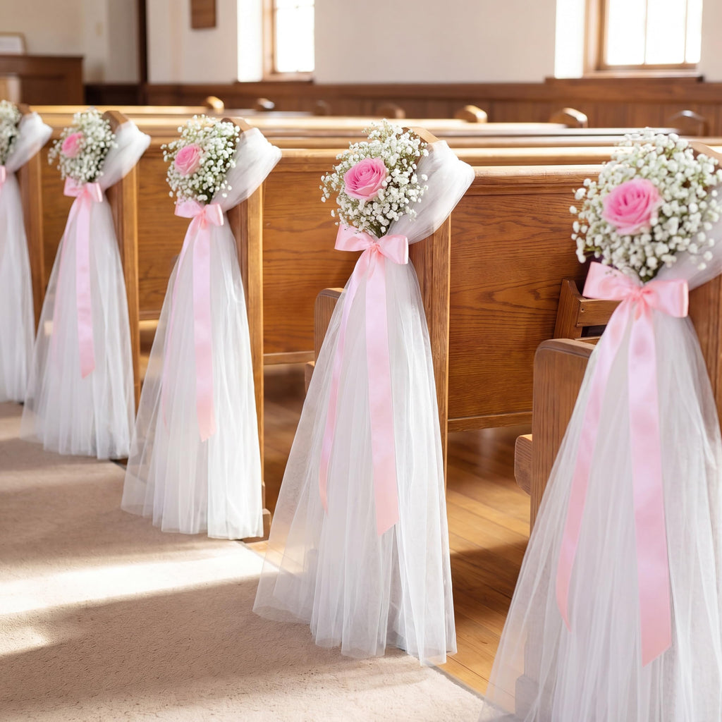 24 Set Wedding Aisle Chair Decorations Church Pew Wedding Decor