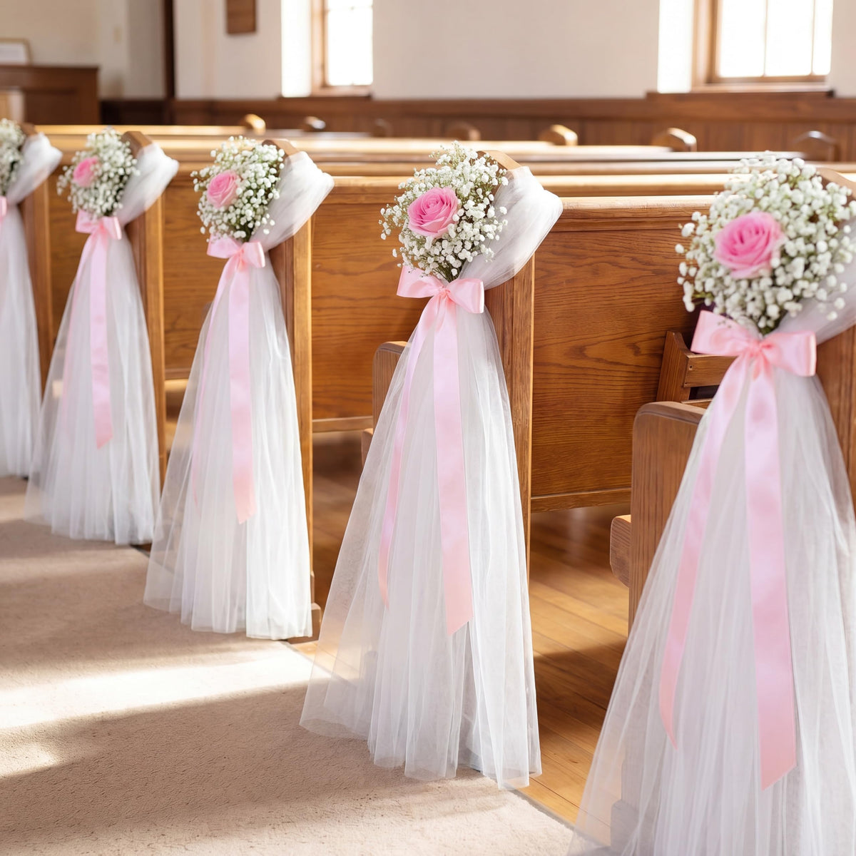 24 Set Wedding Aisle Chair Decorations Church Pew Wedding Decor