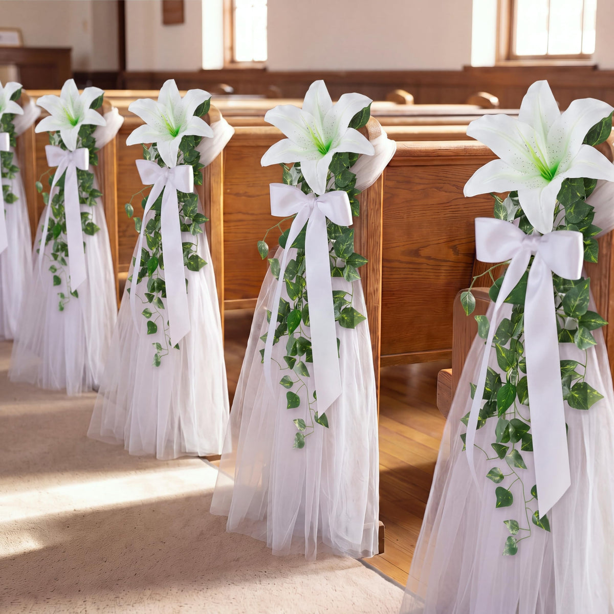 24 Set Wedding Aisle Chair Decorations Church Pew Wedding Decor