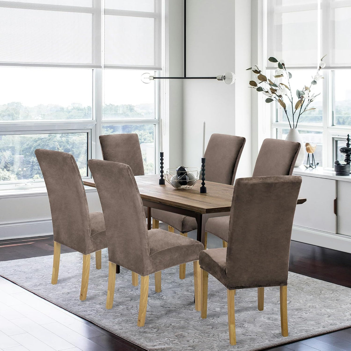 Velvet Dining Chair Covers,Dining Room Chair Covers Set of 6