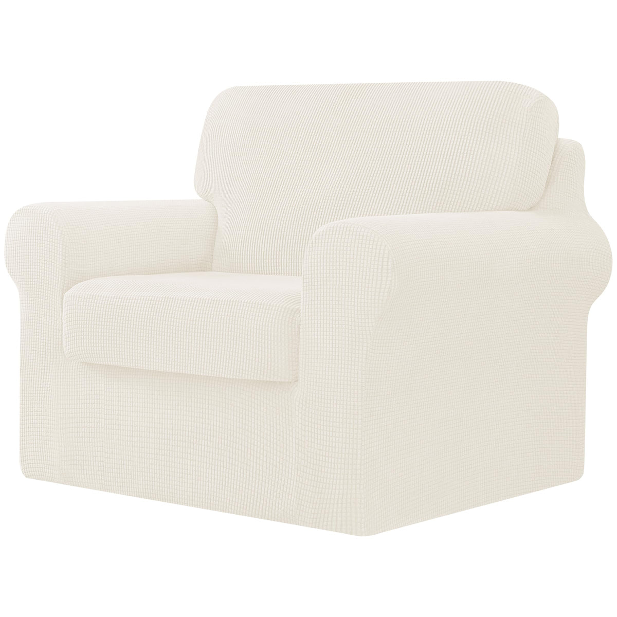 CHUN YI 5 Piece Stretch Couch Covers for Sofa, Loveseat, Khaki