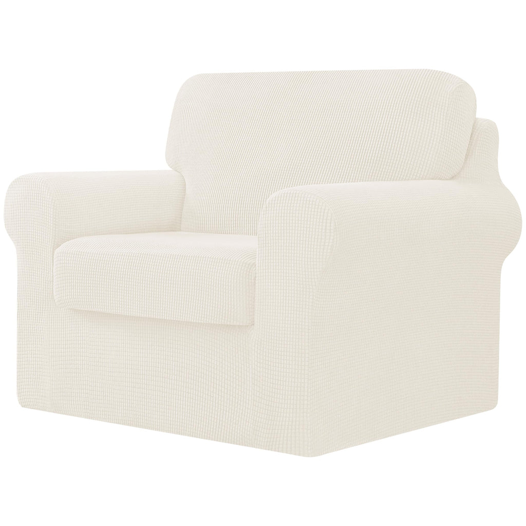 CHUN YI 5 Piece Stretch Couch Covers for Sofa, Loveseat, Grey