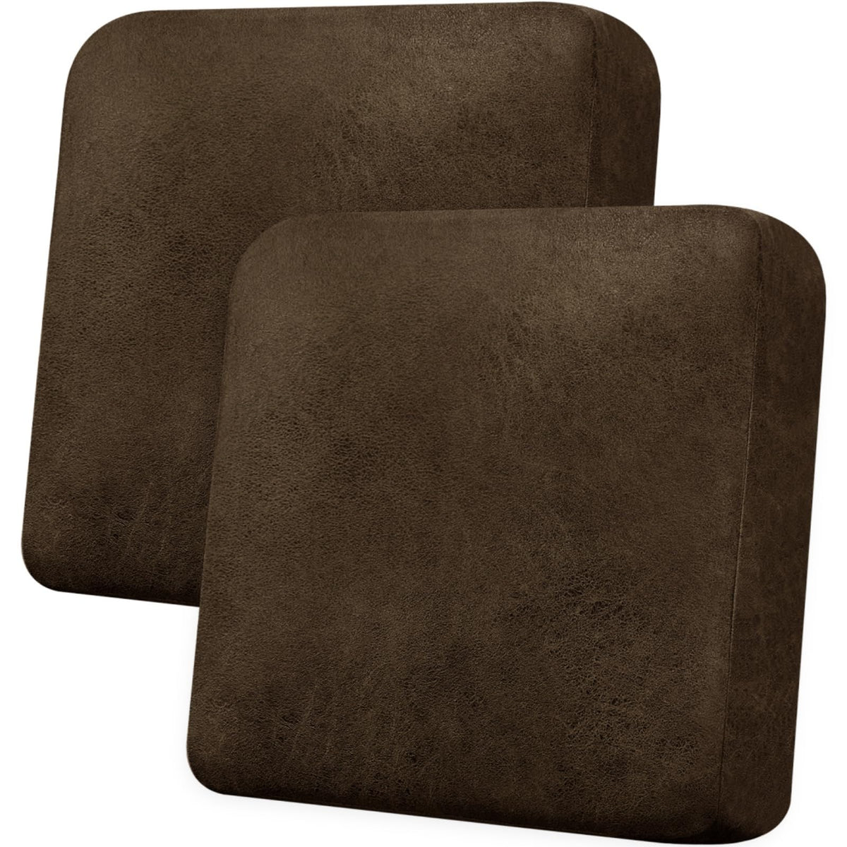 Loveseat Cushion Covers Leather-Look 2PC Stretch Love Seat Slipcover Sets for Living Room Individual Couch Seat Protector, Pet-Friendly, Non-Slip, Easy Fit - Coffee