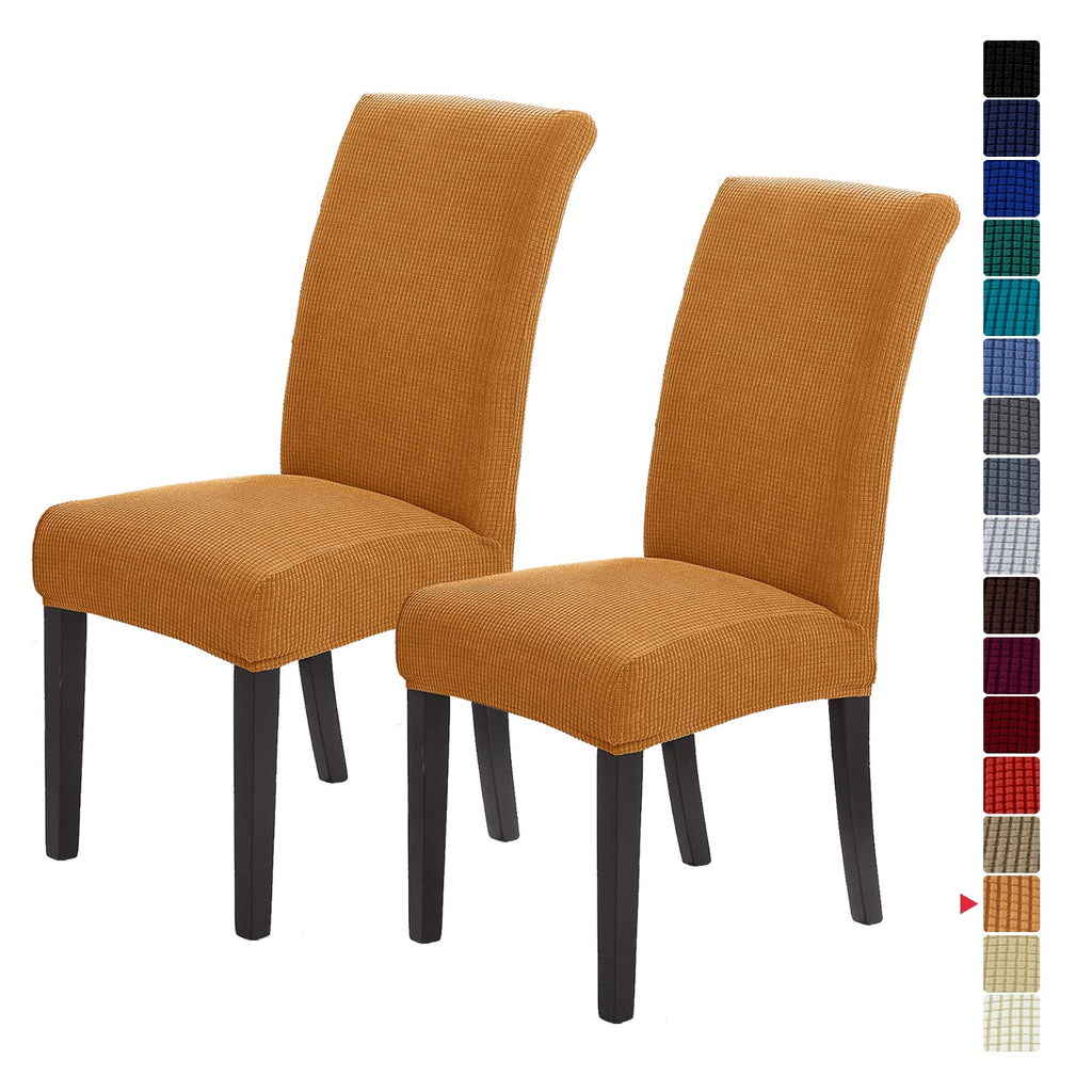 Stretch Chair Covers for Dining Room Set of 4, Removable Washable Dining Room Chair Covers, Dining Chair Slipcovers Seat Protector, Great for Home and Banquet Decor (Pureed Pumpkin, 4 Pack)