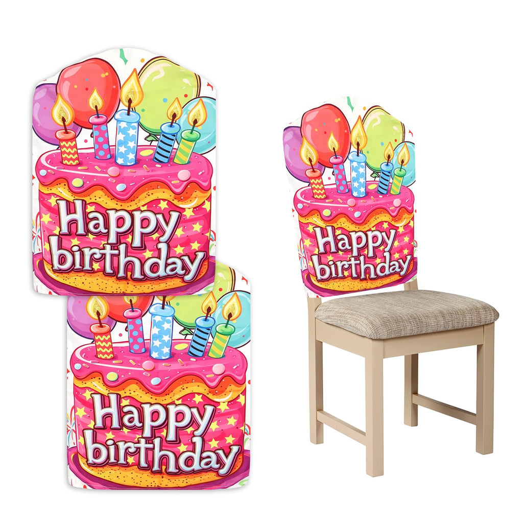2 Pack Happy Birthday Chair Cover 17x23 Inch Double Side