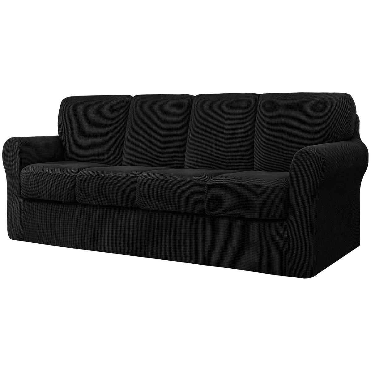 CHUN YI 5 Piece Stretch Couch Covers for Sofa, Loveseat, Grey