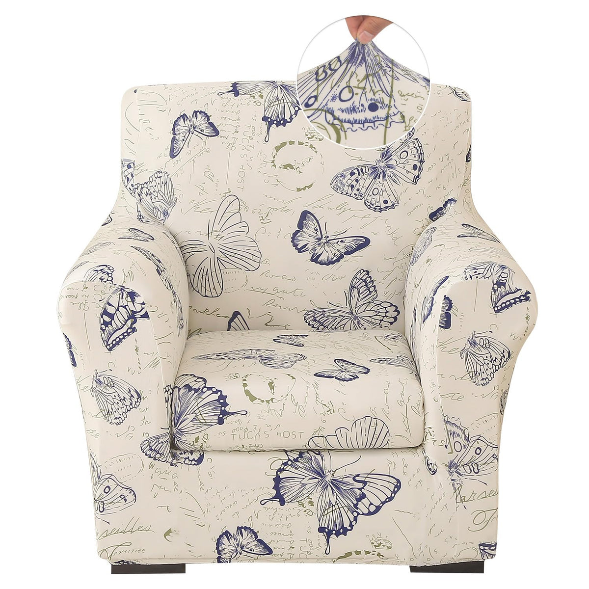 Stretch Printed Sofa Cover Couch Covers, 4-PieceLoveseat Slipcovers with 2 Separate Cushion Cover & 1 Pillow Case, Washable Soft Spandex Furniture Protector for Living Room(Loveseat, Flower)