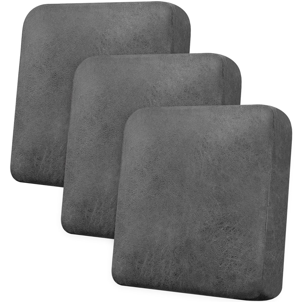 Loveseat Cushion Covers Leather-Look 2PC Stretch Love Seat Slipcover Sets for Living Room Individual Couch Seat Protector, Pet-Friendly, Non-Slip, Easy Fit - Coffee