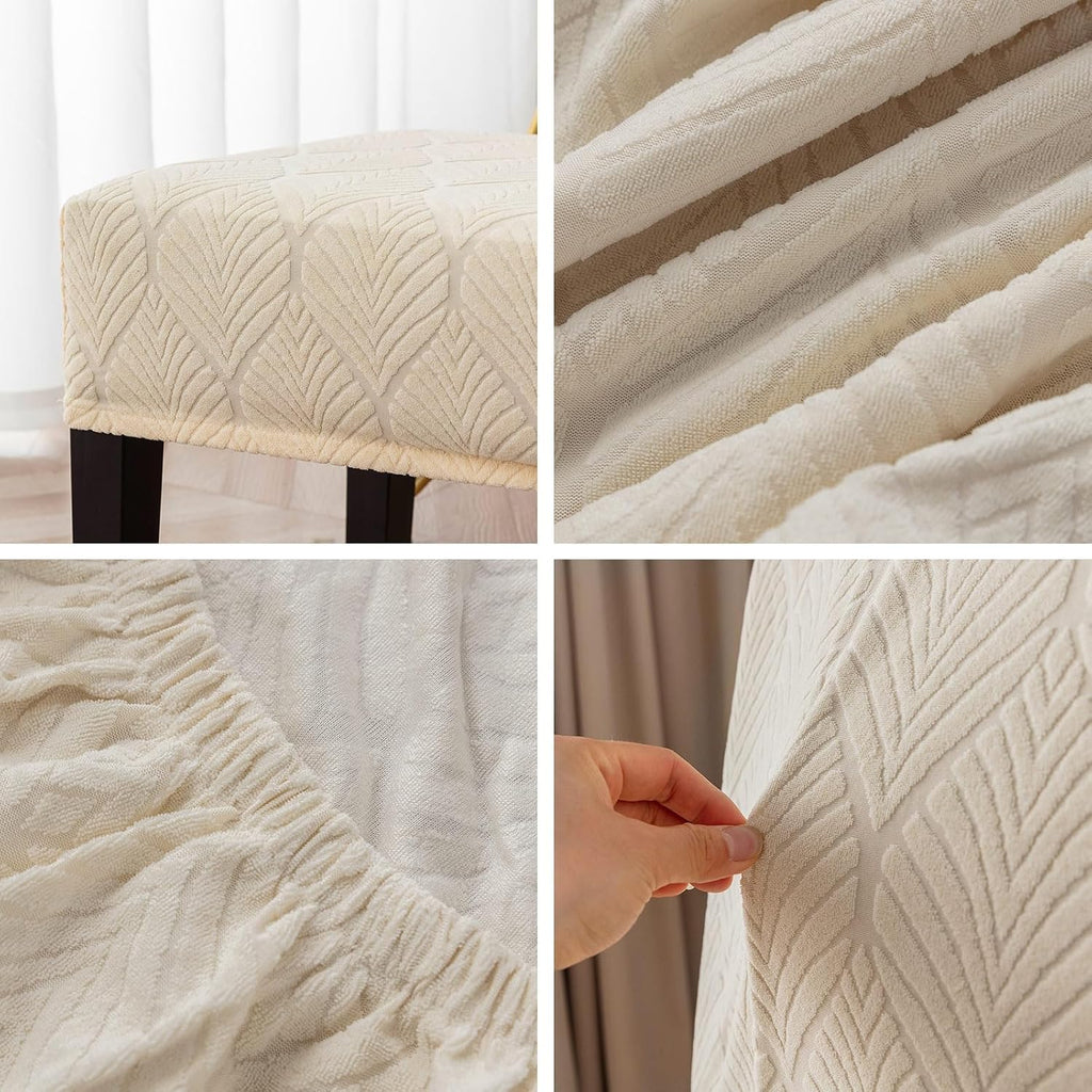 Genina Waterproof Dining Room Bench Covers,Stretch Bench Cover,Beige