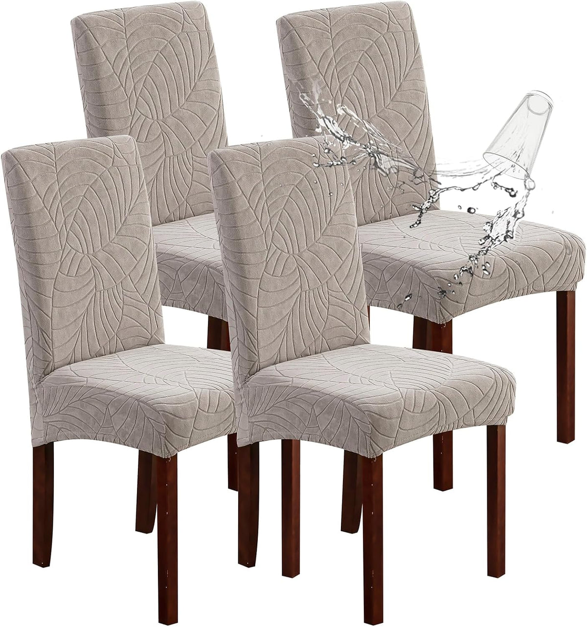 Genina Waterproof Dining Chair Covers Set of 4 Parsons Chair Slipcovers