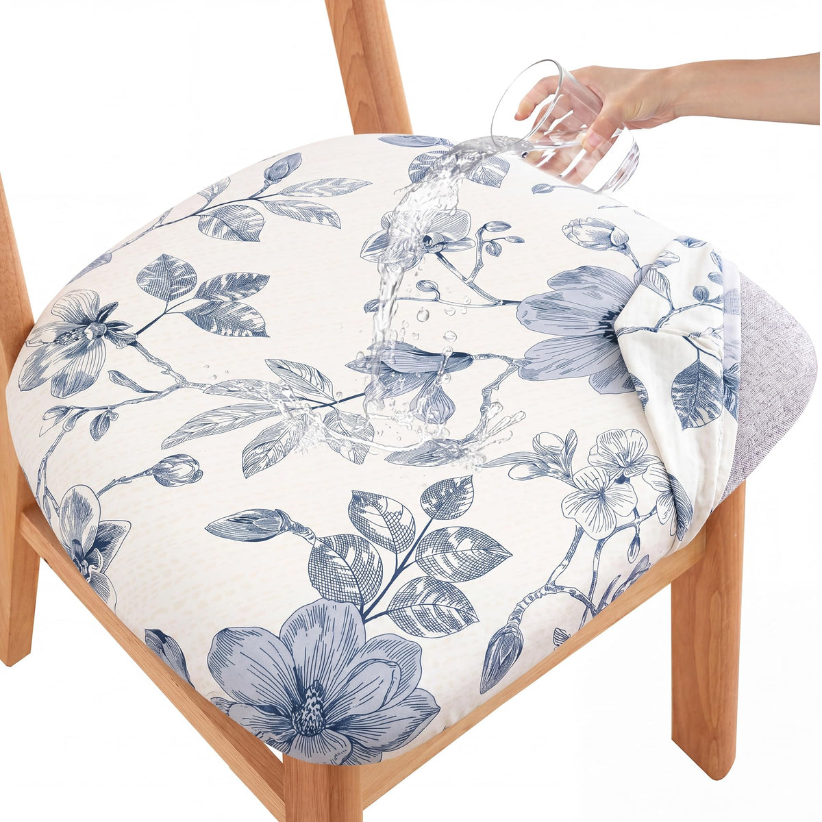 CRFATOP Waterproof Dining Chair Seat Cover Set of 6 Cushion Cover,L,Green