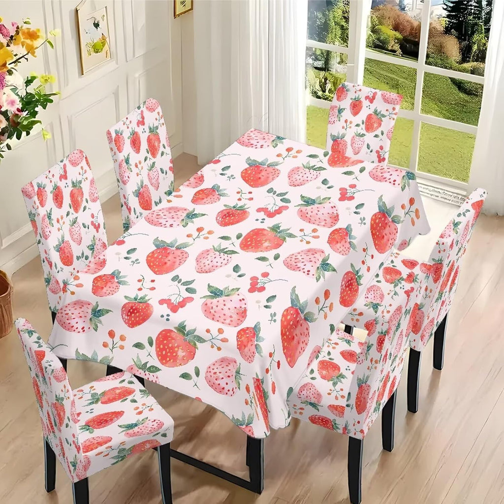 ZDCUSTOM Cozy Dining Chair Covers Tablecloths Rectangular & Table and Chair Covers for Parties Washable Sunflower Dining Room Decor Universal Fit