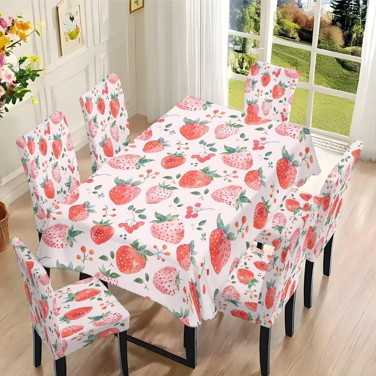 ZDCUSTOM Cozy Dining Chair Covers Tablecloths Rectangular & Table and Chair Covers for Parties Washable Sunflower Dining Room Decor Universal Fit