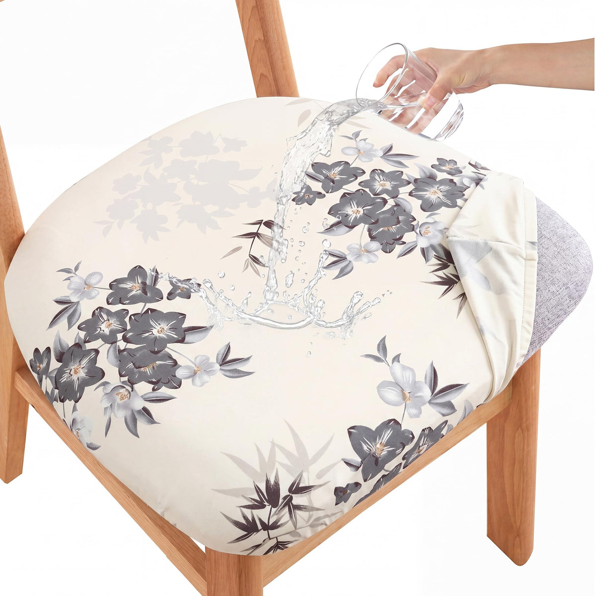 CRFATOP Waterproof Dining Chair Seat Cover Set of 6 Cushion Cover,L,Green