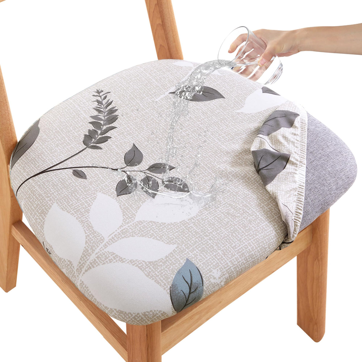 CRFATOP Waterproof Dining Chair Seat Cover Set of 6 Cushion Cover,L,Green