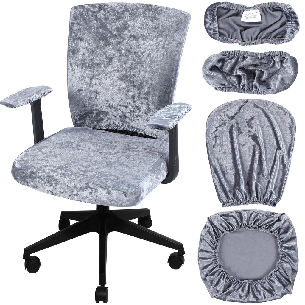 Tallew 4 Pcs Office Chair Covers Set with Armrest, Stretchable,Light Pink