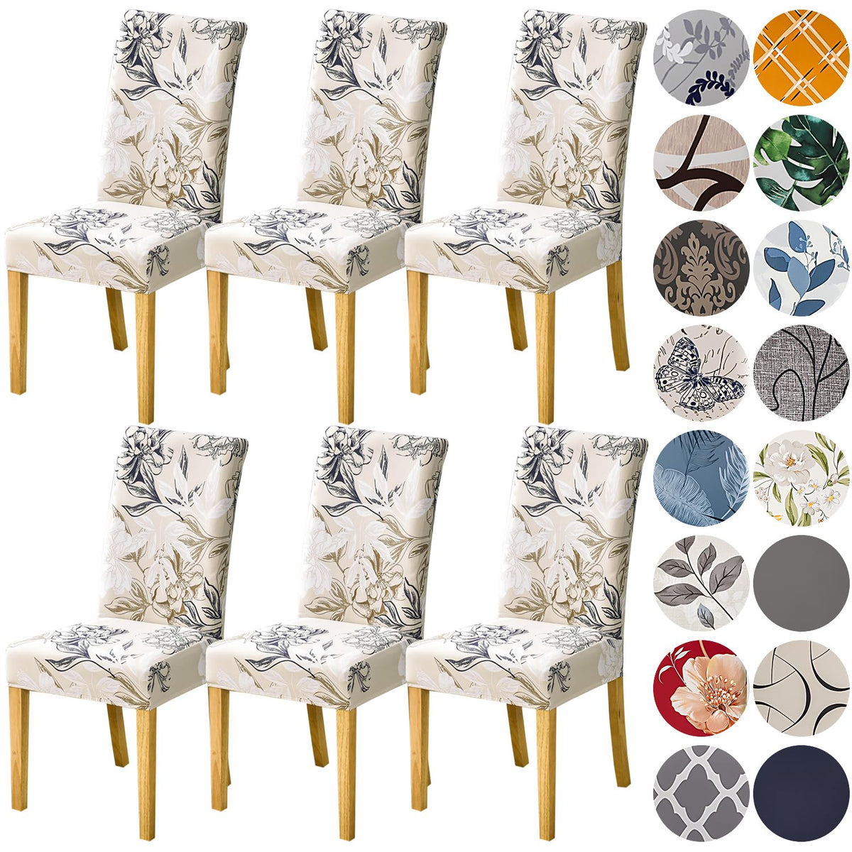 HZDHCLH Dining Chair Covers Set of 4 Stretch Chair Slipcovers Washable