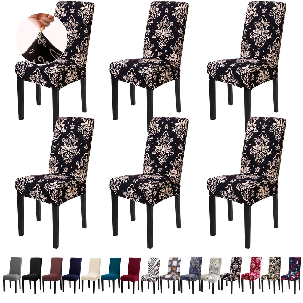 Chair Covers, Stretch Dining Room Chair Covers Set of 6, Removable Washable Dining Chair Slipcovers for Home, Hotel, Banquet