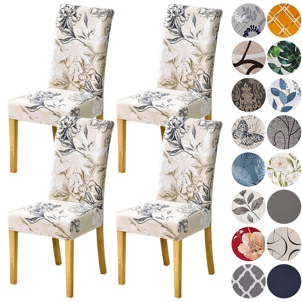HZDHCLH Dining Chair Covers Set of 4 Stretch Chair Slipcovers Washable