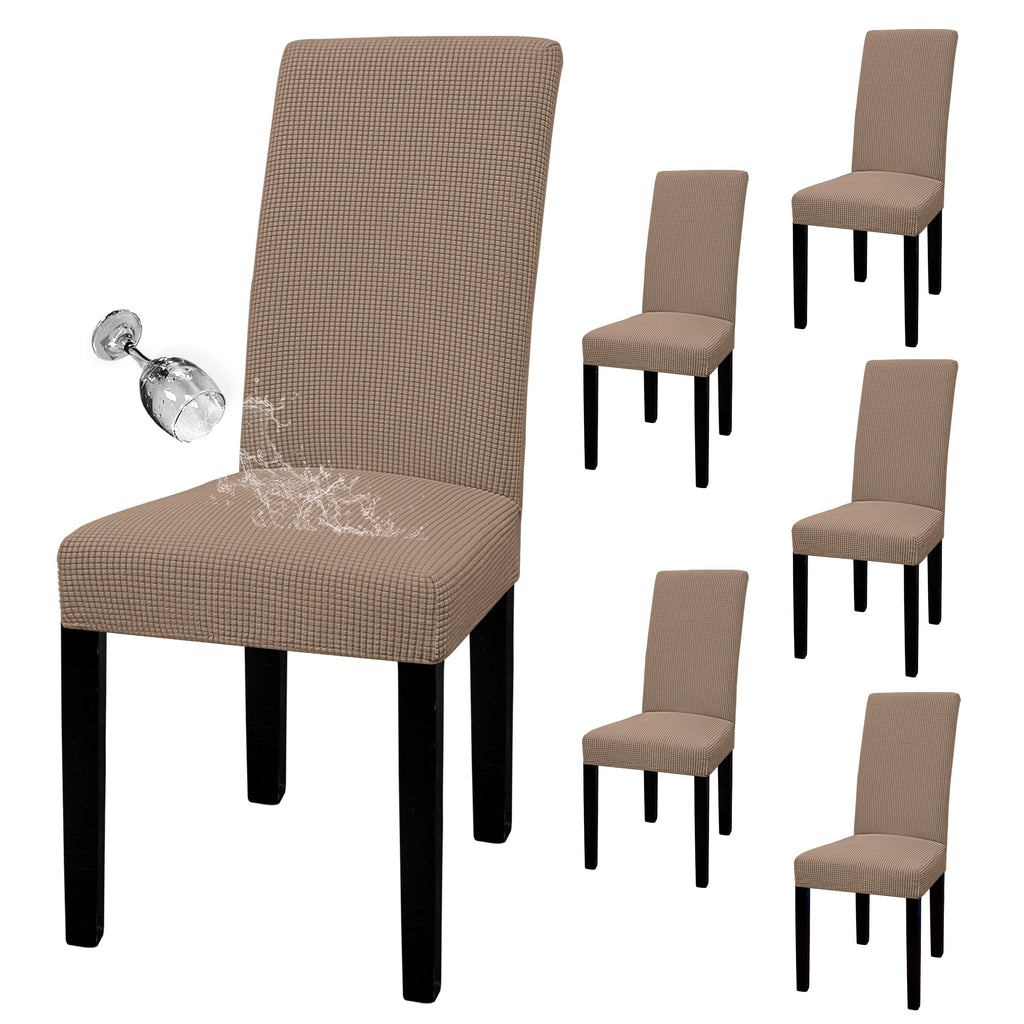 Easy-Going 100% Waterproof Dining Room Chair Covers Set of 6, Large