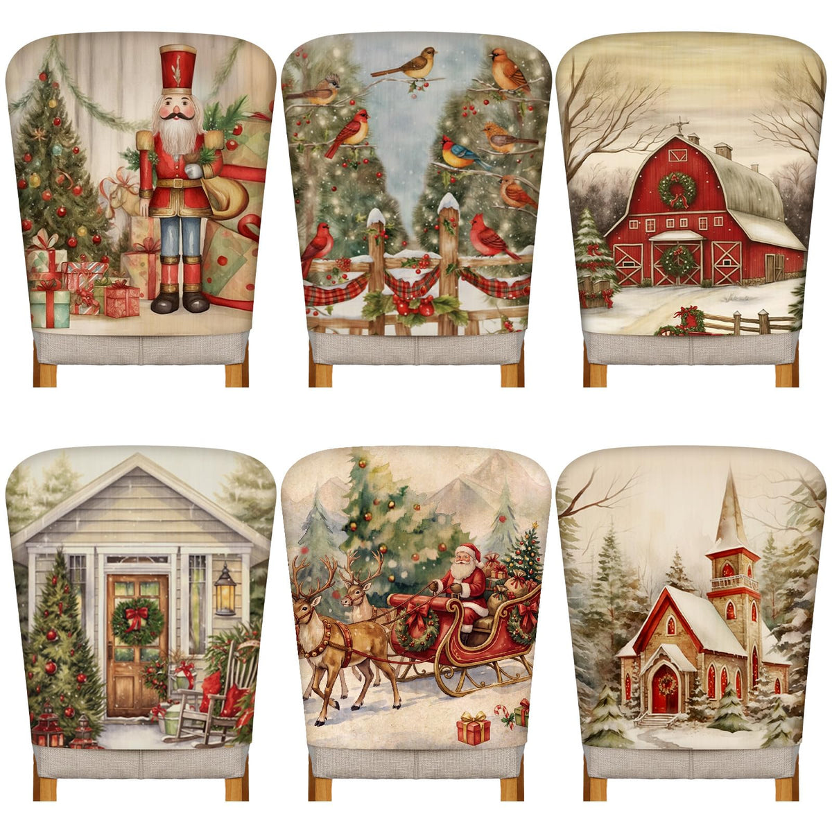 Moukeren 6 Pcs Halloween Chair Cover Set Gothic Halloween Decor Stretch Dining Chair Back Covers Witch Skeleton Pumpkin Black Cat Bat Seat Covers Farmhouse Dining Seat Protector for Home Kitchen Decor