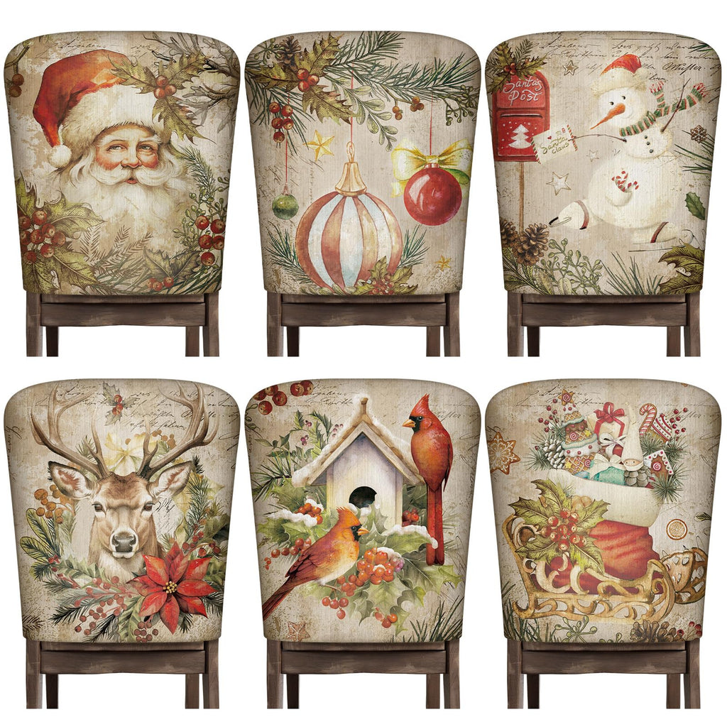 Moukeren 6 Pcs Halloween Chair Cover Set Gothic Halloween Decor Stretch Dining Chair Back Covers Witch Skeleton Pumpkin Black Cat Bat Seat Covers Farmhouse Dining Seat Protector for Home Kitchen Decor
