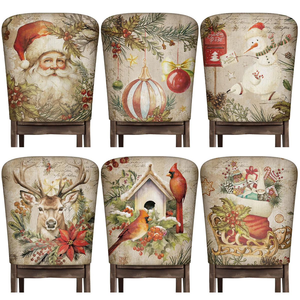 Moukeren 6 Pcs Halloween Chair Cover Set Gothic Halloween Decor Stretch Dining Chair Back Covers Witch Skeleton Pumpkin Black Cat Bat Seat Covers Farmhouse Dining Seat Protector for Home Kitchen Decor