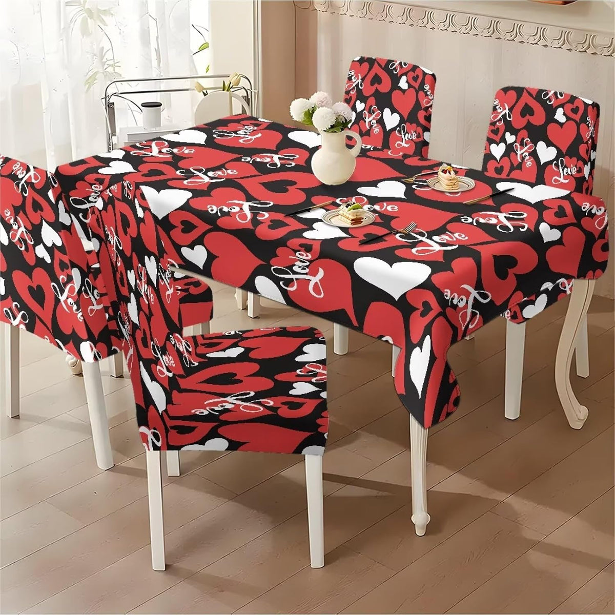 ZDCUSTOM Cozy Dining Chair Covers Tablecloths Rectangular & Table and Chair Covers for Parties Washable Sunflower Dining Room Decor Universal Fit