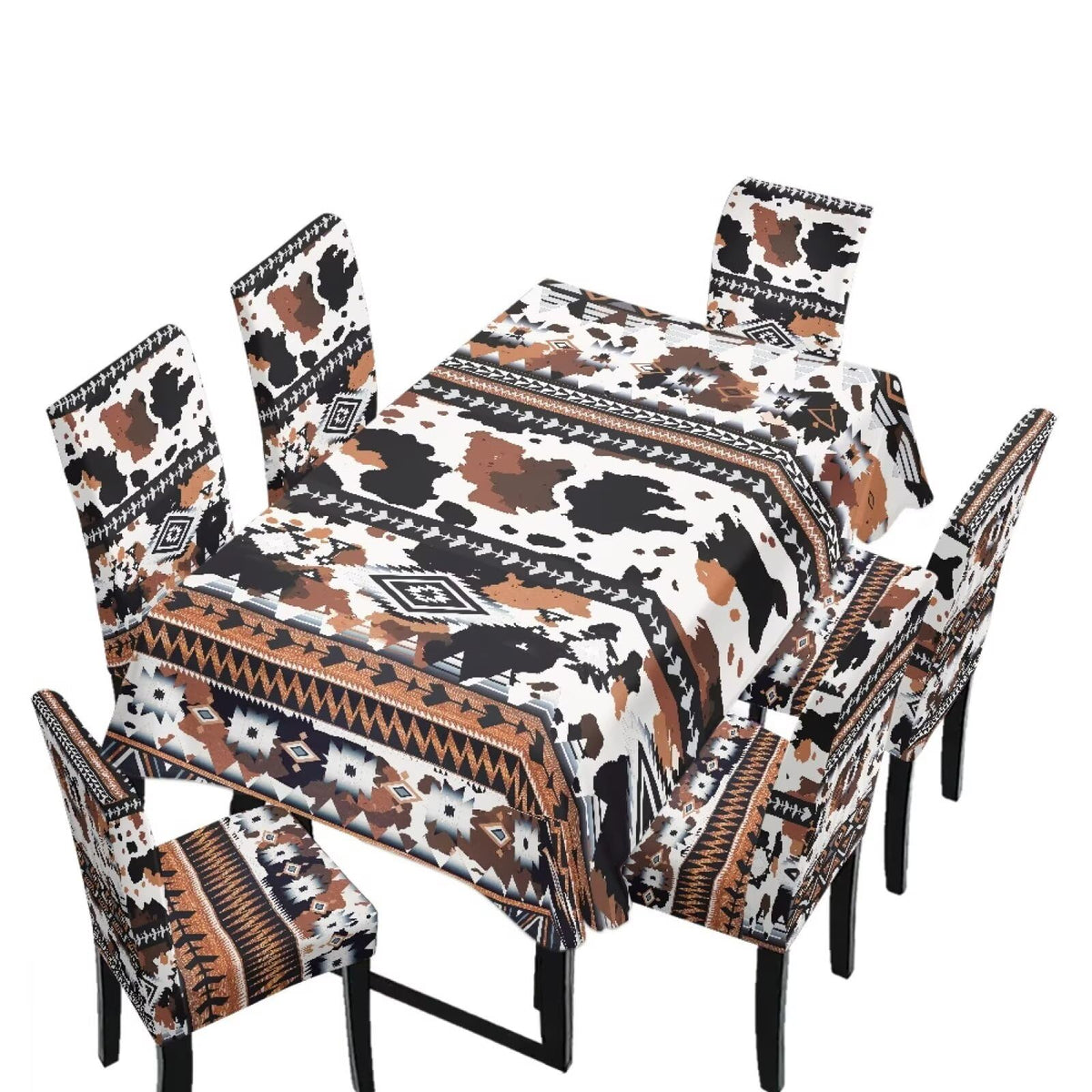 Thanksgiving Themed Dining Room Chair Cover and Tablecloths 5 Packs, Fall Leaf Print Kitchen Chair Seat Slipcovers Anti-Wrinkle Table Protector for Thanksgiving Day Party