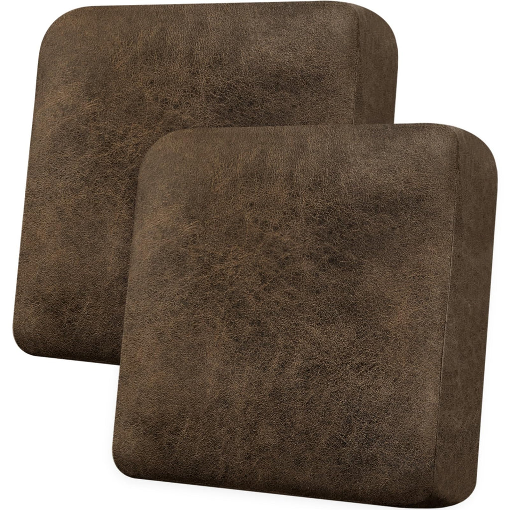 Loveseat Cushion Covers Leather-Look 2PC Stretch Love Seat Slipcover Sets for Living Room Individual Couch Seat Protector, Pet-Friendly, Non-Slip, Easy Fit - Coffee